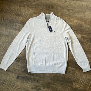 Náutica oyster heather quarter zipper pullover sweater NWT